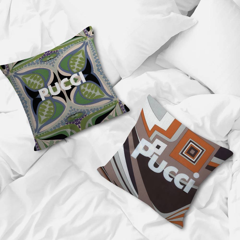 E-Emilio P-Pucci Logo Fashion  Cushion Cover Inches Farmhouse Decor Home Throw Pillow Covers for Couch Decorations