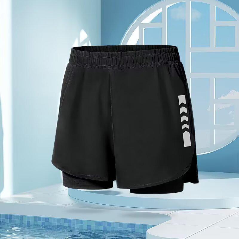 Men s Quick-Dry Swim Trunks & Boxer Briefs Set - Anti-Embarrassment Loose Fit Beach Pants for Hot Springs XL