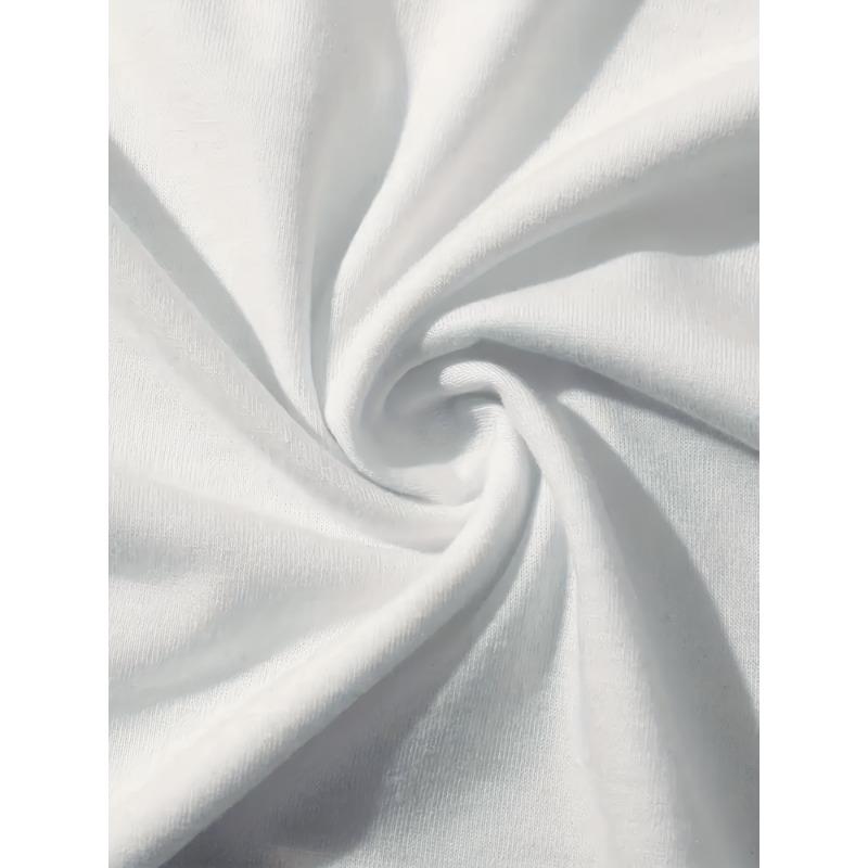 T-Shirt mit V-Ausschnitt und Lotusblüte in Übergröße – bequeme Passform, Stretch-Strick, vielseitige Freizeitkleidung für Frühling bis Herbst