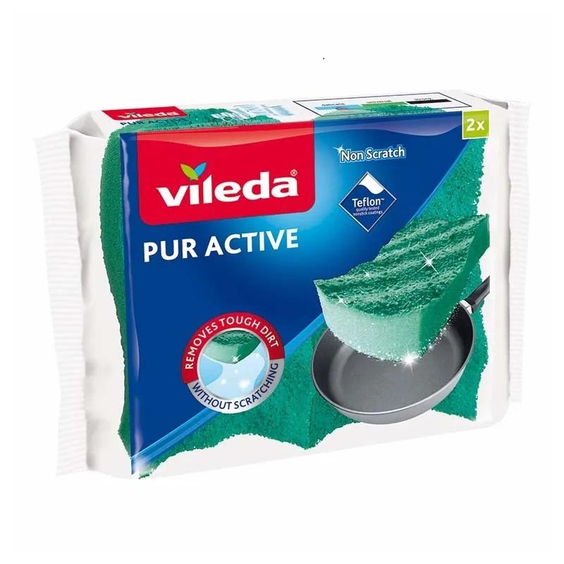 Vileda Pur Active Dish Sponge 2 Pcs - Bhp Hic 0257