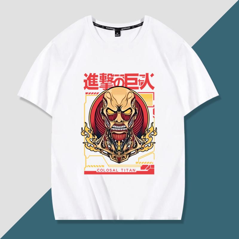 Japanese anime Attack on Titan handsome printed summer 100% cotton T-shirt fashion casual men's streetwear