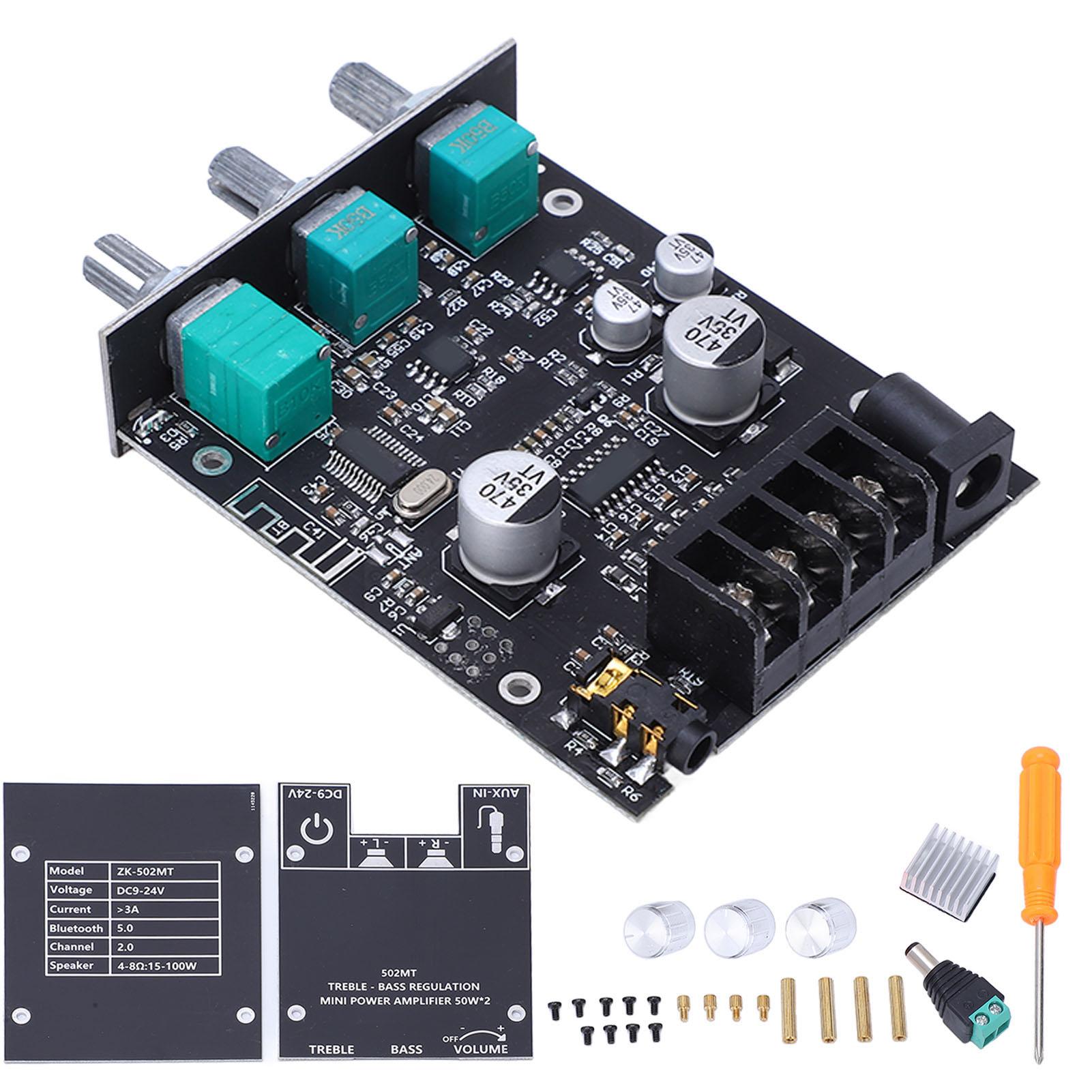 

2.0 Stereo Bluetooth Power Amplifier Board Digital HIFI Amplifier Module High Low Frequency