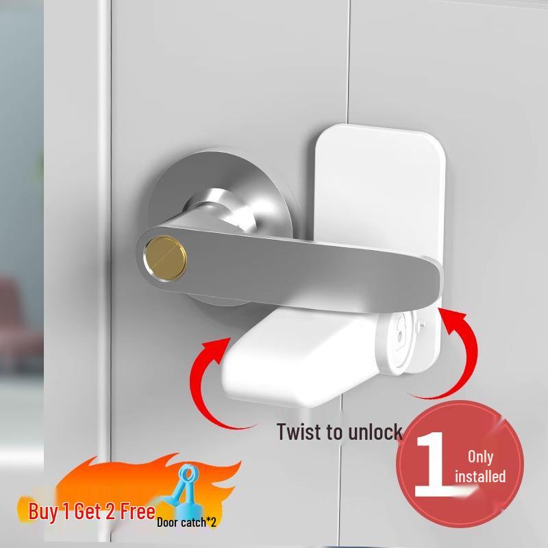 

Single Female No-Drill Apartment Door Stopper - Safety Lock & Anti-Theft Deadbolt