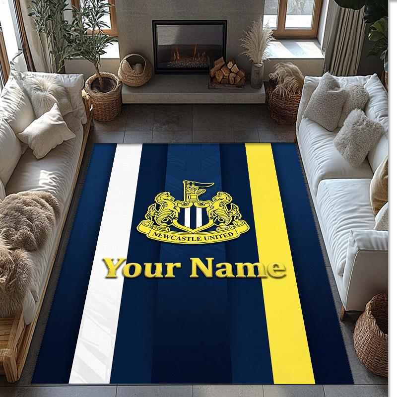 Newcastle United FC Printed Crystal Velvet Rug Non‑Slip Crystal Velvet Carpet For Sofa Bedroom Indoor Home Decoration