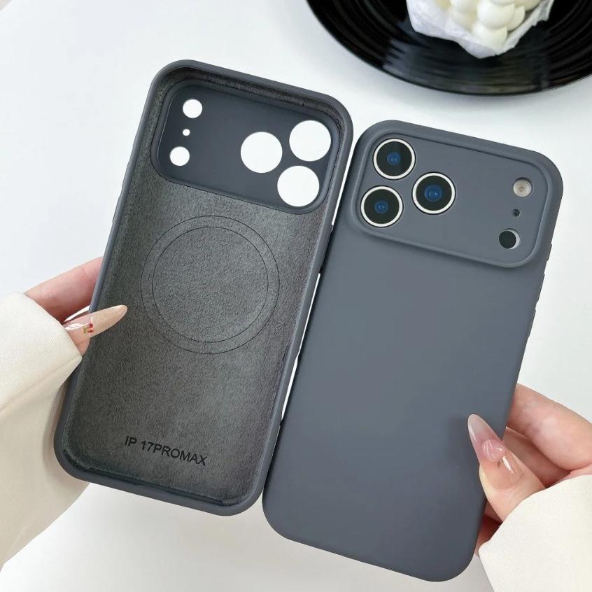 Luxury Liquid Silicone Phone Case For iPhone 17 16 15 14 13 12 Pro Max Plus Air For Magsafe Magnetic Camera Protection TPU Cover