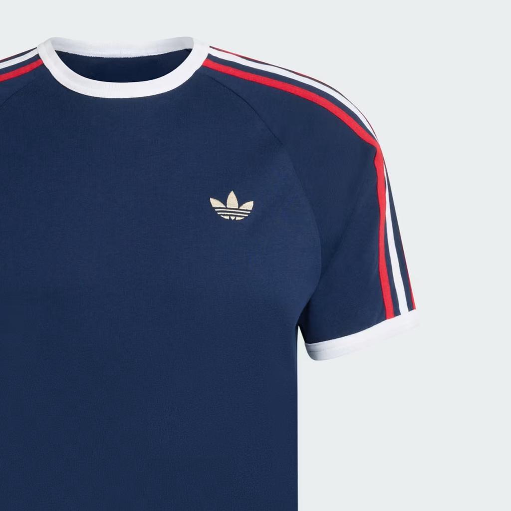 adidas Originals 3-Stripes Tee Night Indigo/Better Scarlet/White Men Tops Blue Night-Indigo Better-Scarlet KC8636