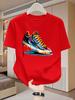 Summer Unisexs Cotton Casual Personalized Trendy Sneakers Graffiti Printed Round Neck Unisexs Clothing Unisexs Short Sleeve Tshirt