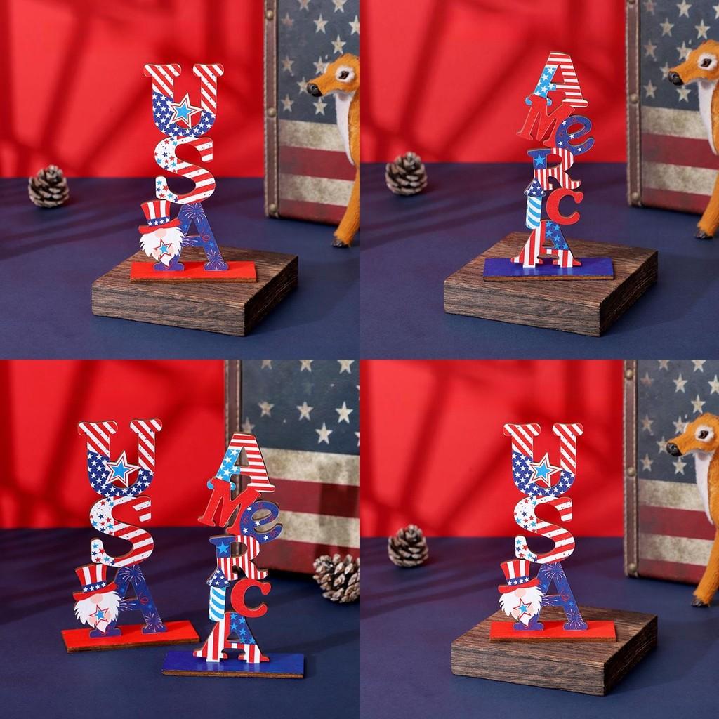 Wooden Usa Letters Decor For Independence Day And Christmas Festivities