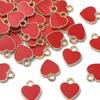 KitBeads 100pcs Enamel Red Heart Charms Mini Valentine's Day Love Heart Shaped Charms for Jewelry Making Bulk