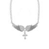 Fashion Angel Wing Inlaid Diamond Cross Clavicle Necklace Pendant For Men Women