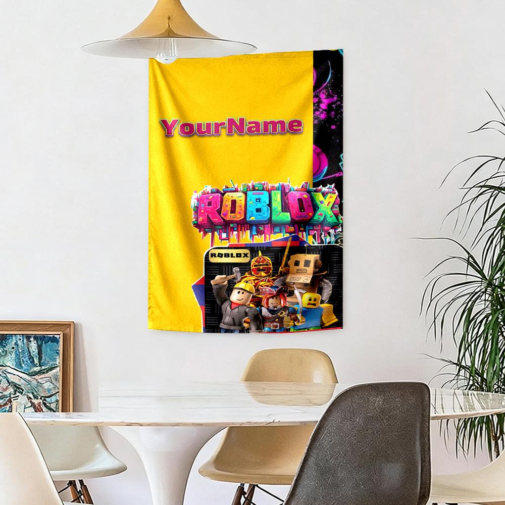 Roblox Personalizzato Il Tuo Nome Decorazione Murale Arazzo Artistico Per Memoriale di Animali Domestici Compleanno Festa Nuziale Sfondo Regalo di Famiglia