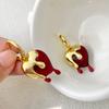 Red Heart Water Drop Dangle Earring Women Jewelry Valentines Day Gifts