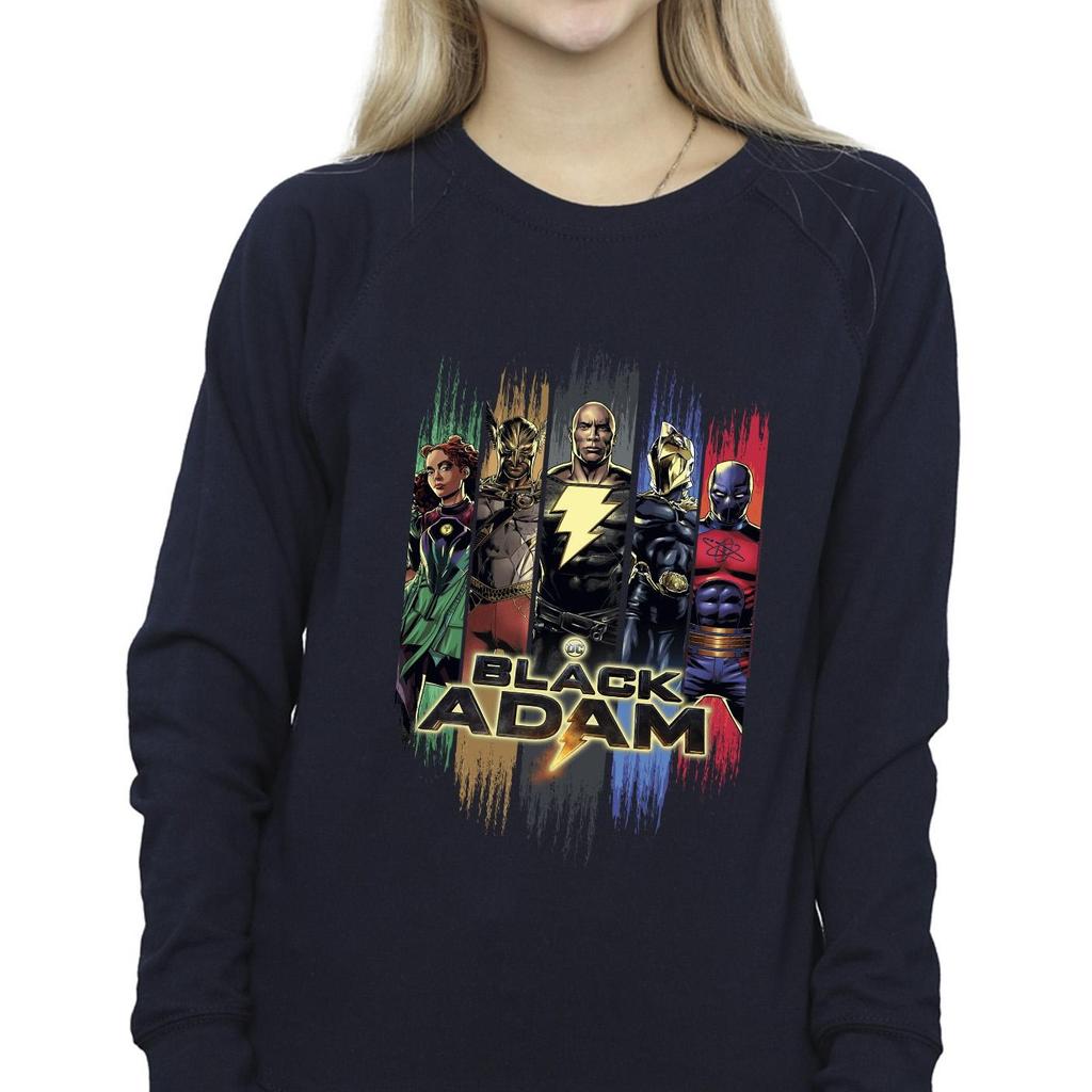 DC Comics Womens/Ladies Black Adam JSA Complete Group Sweatshirt