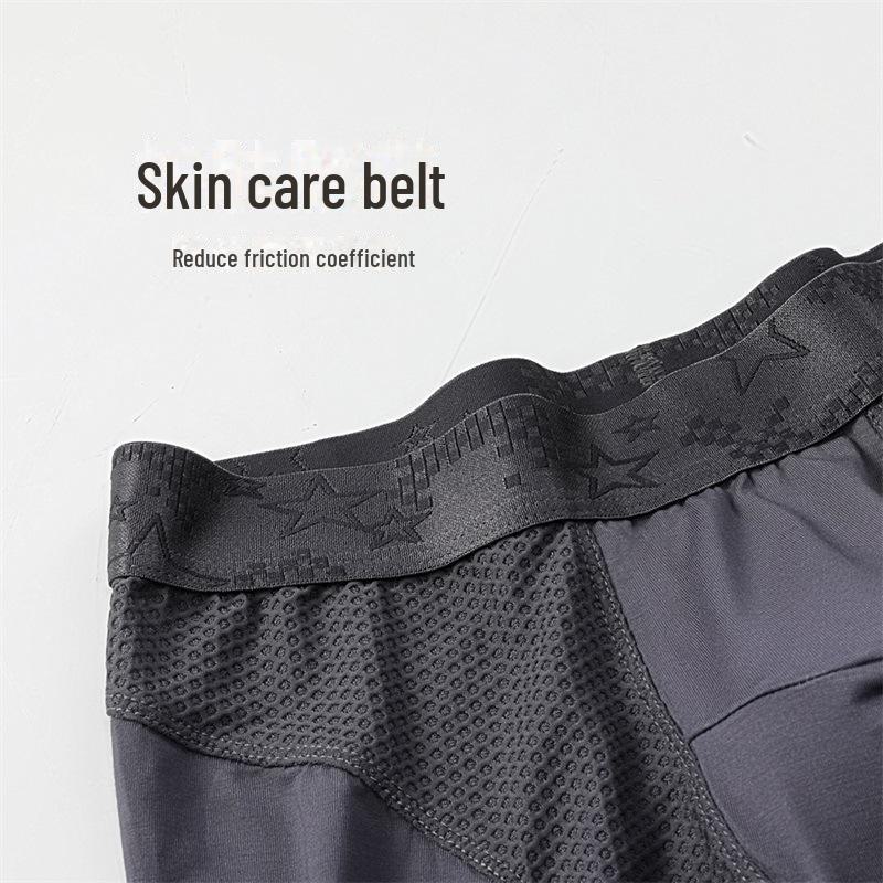 Men's Anti-Friction Sports Boxer Briefs, Large Size, Antibacterial Training Shorts