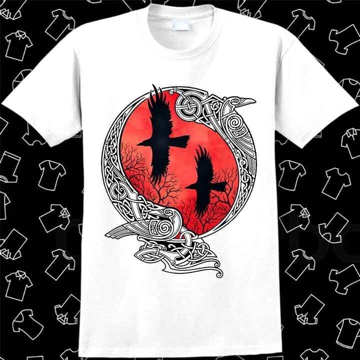 Hugin And Munin Ravens Odin Mythology Viking God T Shirt 1070 XXXXL