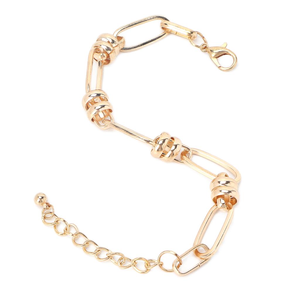 Chain Bracelet Alloy Gold Bracelet Simple Oval Hollow Bracelet Jewelry for Women