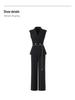 Women's Spring/Summer Age-Defying Suit Set: Waist-Cinched Vest & Draped Wide-Leg Pants.