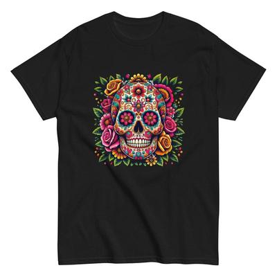 Sugar Skull Floral Design T-shirt