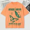 Good Days On My Mund Print Men Washed Tee Shirts Soft Cotton T-Shirt Crewneck Casualwear Street Unisex Short Sleeve