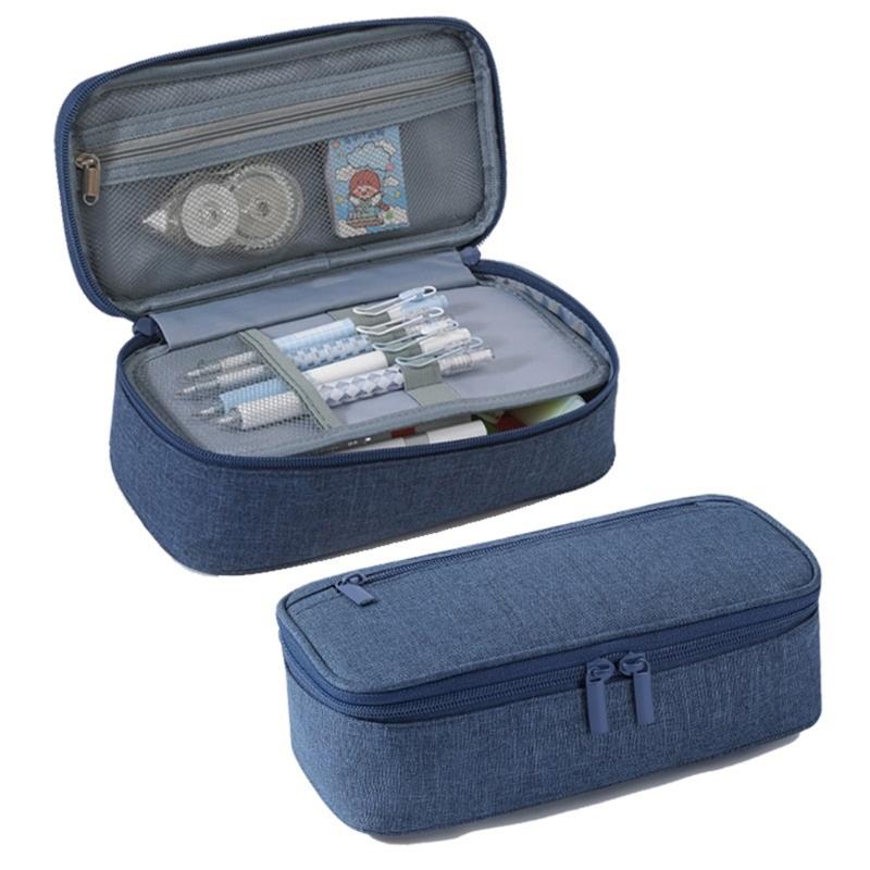 2-lagiges Federmäppchen mit großer Kapazität, Stiftebox, Stiftetasche, Schul- und Bürobedarf für Schüler, geräumige Aufbewahrung