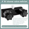 RV Shower Faucet Camper Shower Faucet Replacement 4" RV Shower Valve Diverter with Knobs for Outside and Inside Bathroom Shower