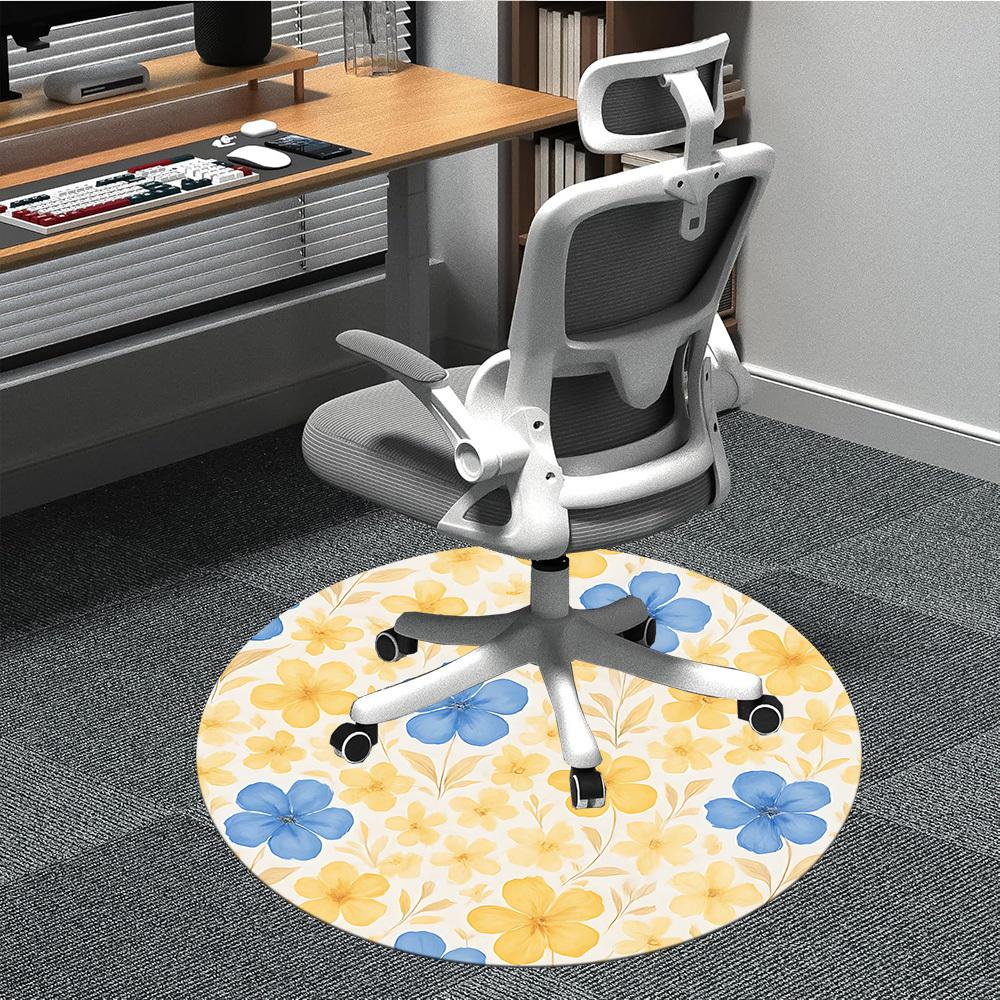 

1pc Floral-patterned Chair Carpet for Office, Soft Flannel Throw Mat, Perfect for Office, Holiday Party Decoration Choice yy260209007 80cm by 80cm