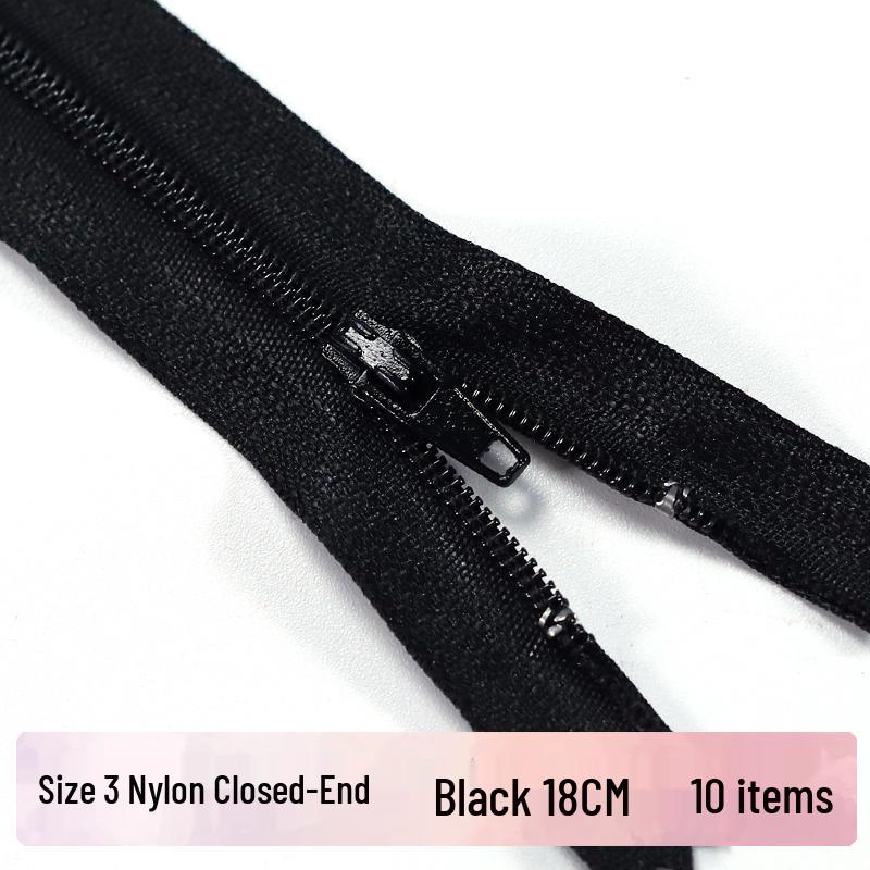 Nein. 3 schwarze Nylon-Reißverschlüsse mit geschlossenem Ende für Anzugshosen, Röcke und Shorts mit Anti-Rutsch-Schieber