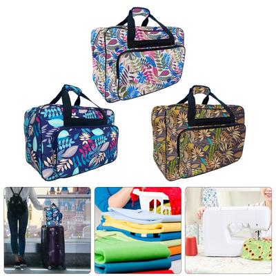 Portable Sewing Machine Storage Bag Sturdy Nylon Travel Pouches with Pockets for Accessories with Vibranting Color