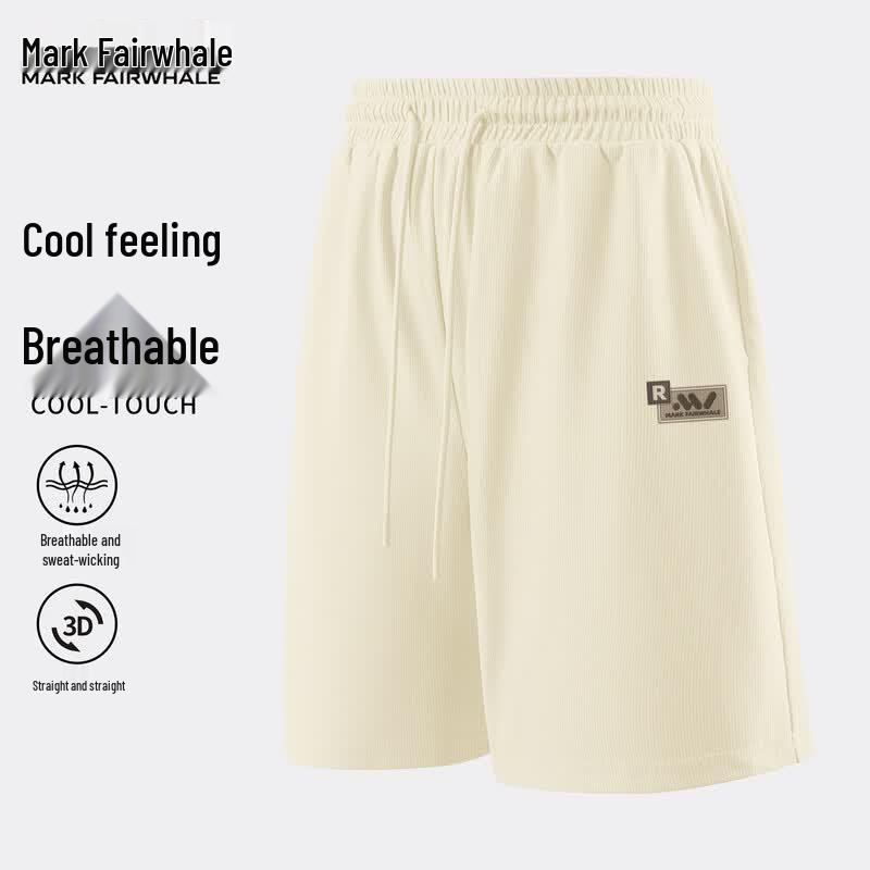 Men s Waffle Weave Casual Ice Silk Shorts M