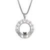 Stainless Steel Celtic Trinity Knot Claddagh Heart Shape Pendant Necklace for Men Women Irish Lucky Amulet Jewelry