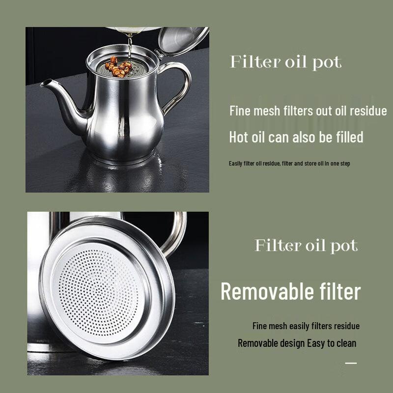 Stainless Steel Oil Dispenser with Filter