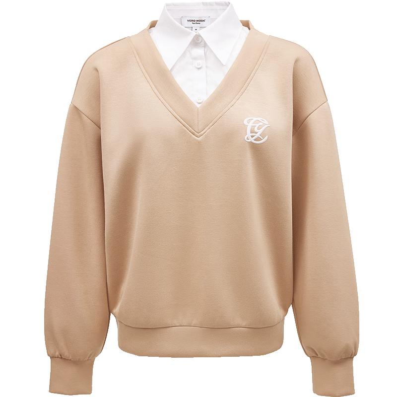 

VEROMODA Women s Mock Layer Printed Casual Sweatshirt XS