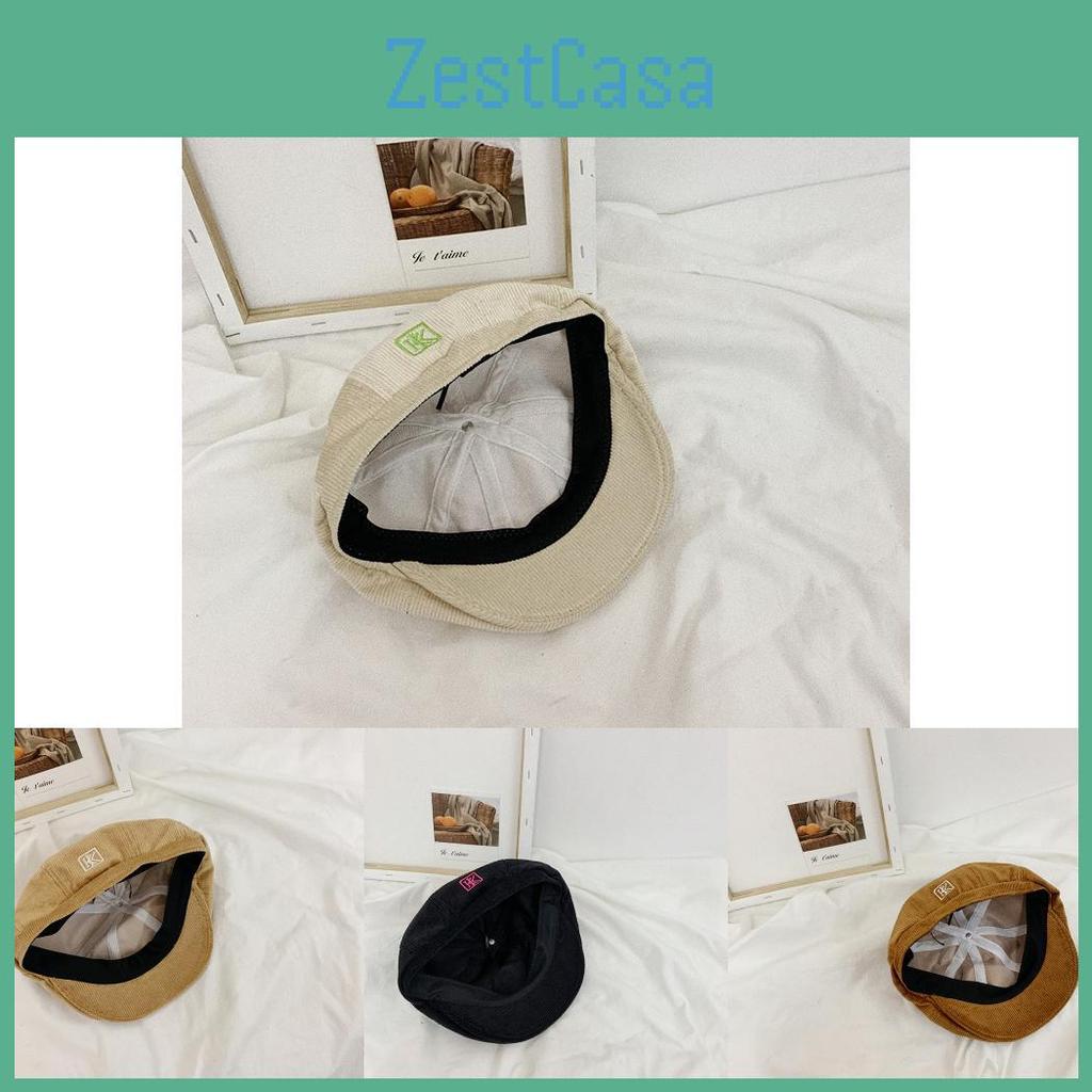Corduroy Trendy Embroidered Vintage Cap For Women Chic Baker Boy Hat Seasons Four