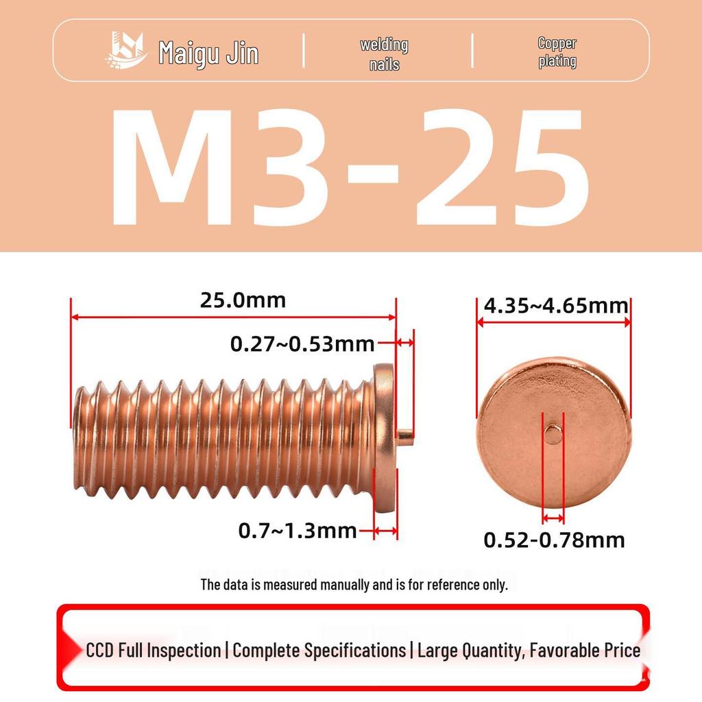 PT-M3M4M5M6M8 Copper-Plated Carbon Steel Projection Weld Studs and Screws