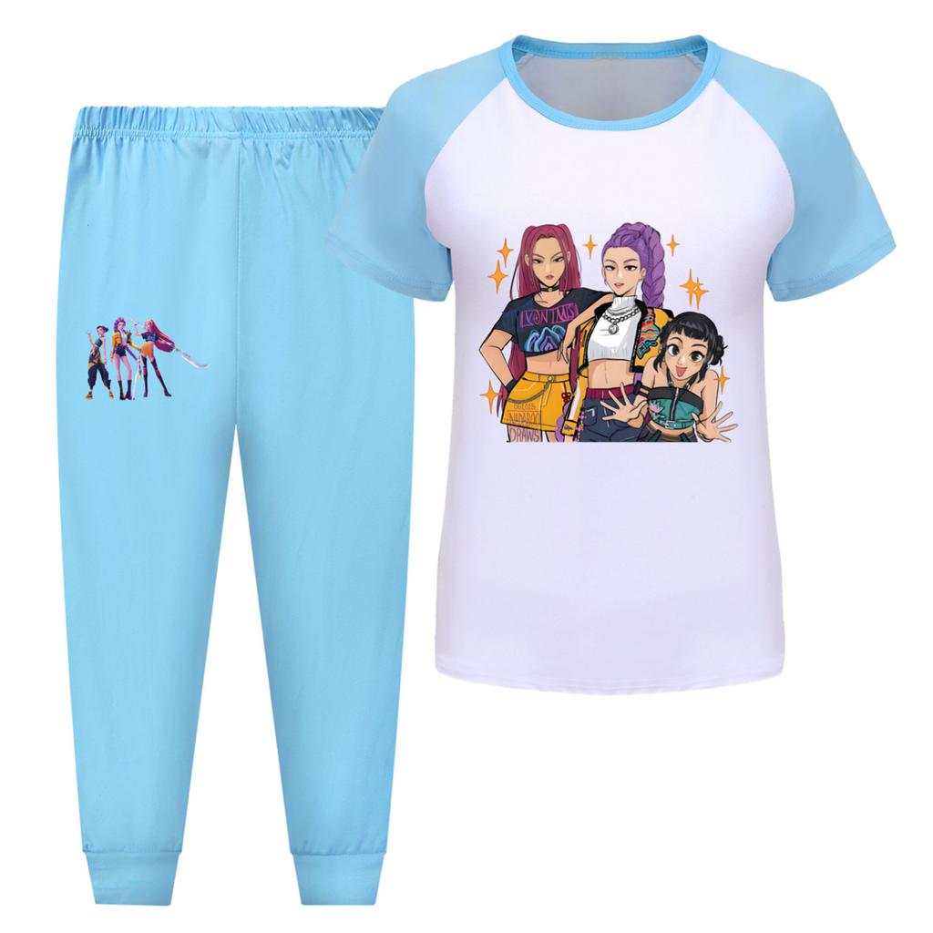 Children's Summer Sports T-shirt And Pants Two-piece Sportswear Set Short-sleeved Printed Clothing Suit
