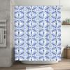 Vibrant Blue White Floral Shower Curtain Waterproof Fabric Decoration for Bathroom Decorations 72x84 Inch Size Available