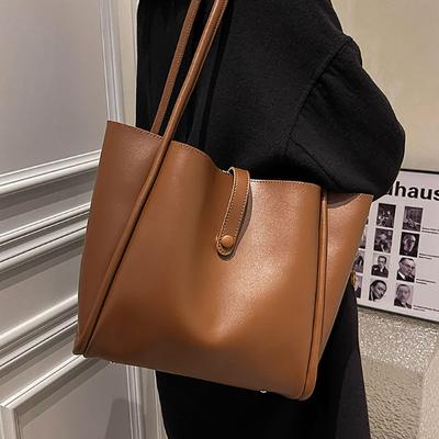 Einfache Stil Große Kapazität Tote Tasche Koreanische Version Herbst Winter Frauen Neue High-End PU Textur Schulter Tasche Pendler Handtasche