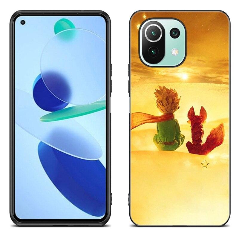 The Little Prince Fox Case For Xiaomi Mi 11 Lite NE 11i 10T 11T Pro A2 A3 Lite POCO F3 M3 M4 C31 X3 Pro NFC GT Black Soft Cover