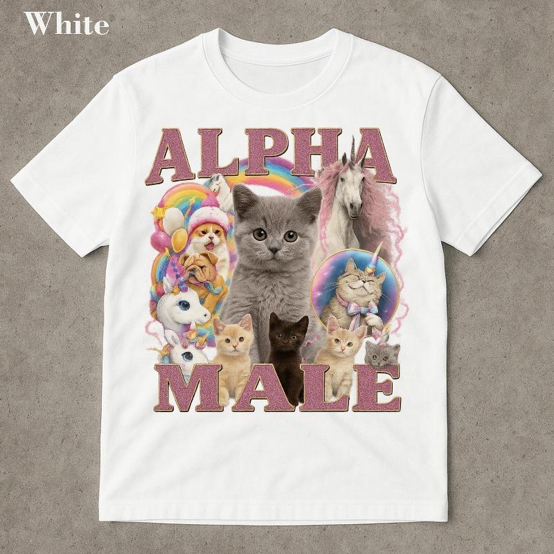 

Alpha Male Funny Kitten Shirt Funny Cat Meme Shirt Boyfriend Gift Father Gift Unicorn Rainbow Tee 2XL