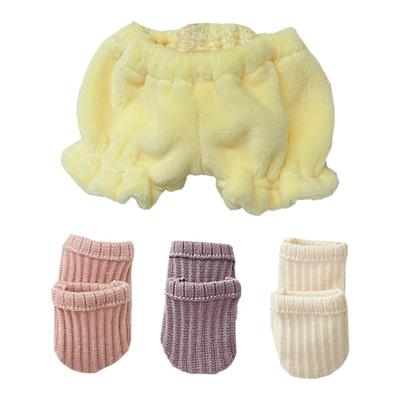 Niannyyhouse 15cm & 20cm Vêtements en Peluche, Shorts, Bas Doux, Chaussettes en Tricot Côtelé, Accessoires de Poupée en Coton, Déguisement (A4, 20cm)