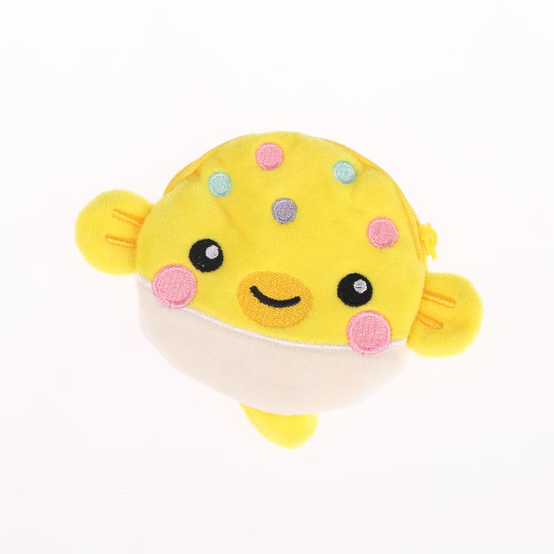 1Pcs Plush Zipper Coin Wallet Cute Pufferfish Mini Coin Purse Women'S Small Change Bag Key Earphone Pouch