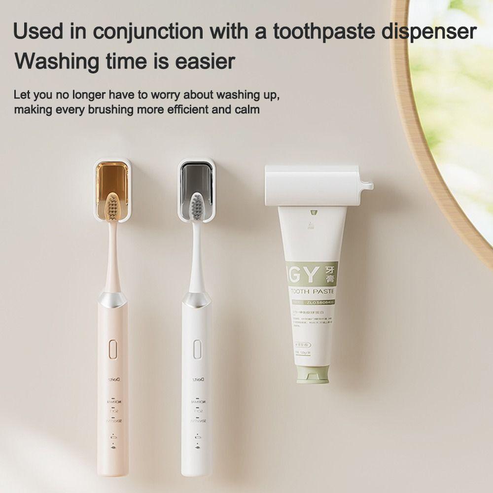 Wall Mounted Toothbrush Holder Flip-top Electric Toothbrush Storage Rack Portable Toothbrush Rack