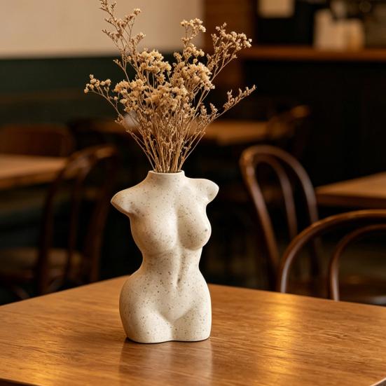 Yousheng Vase Ornament, Women Figure Shape Vase for Flower Arrangement Decoration, Bedroom Living Room Balcony Garden Windowsill Home