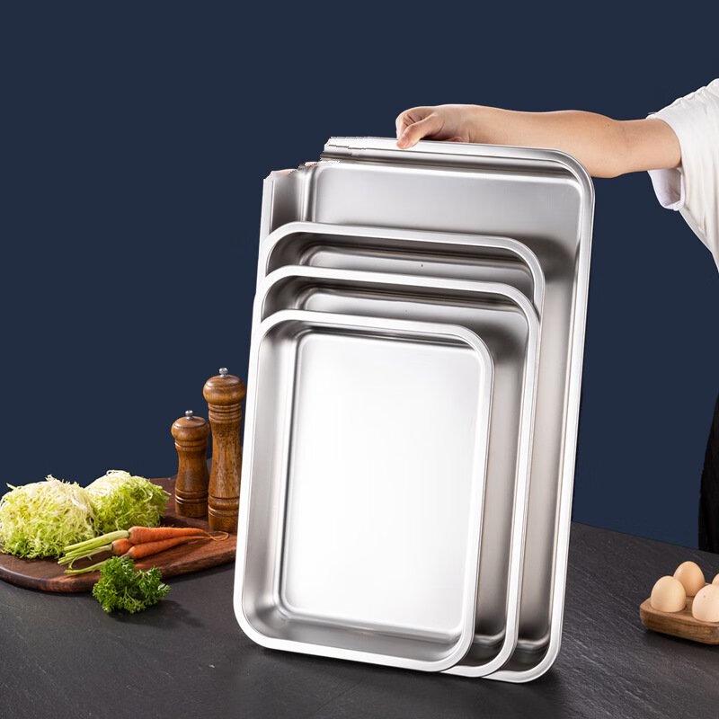 LISM Rechteckige Edelstahl-Lebensmittelpfanne mit Deckel