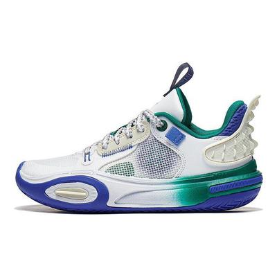 Li Ning All City 11 Zapatillas de Baloncesto para Niños de Caña Baja Ligeras con Amortiguación y Rebote con Tecnología Cloud Blanco Azul YKBT018-51