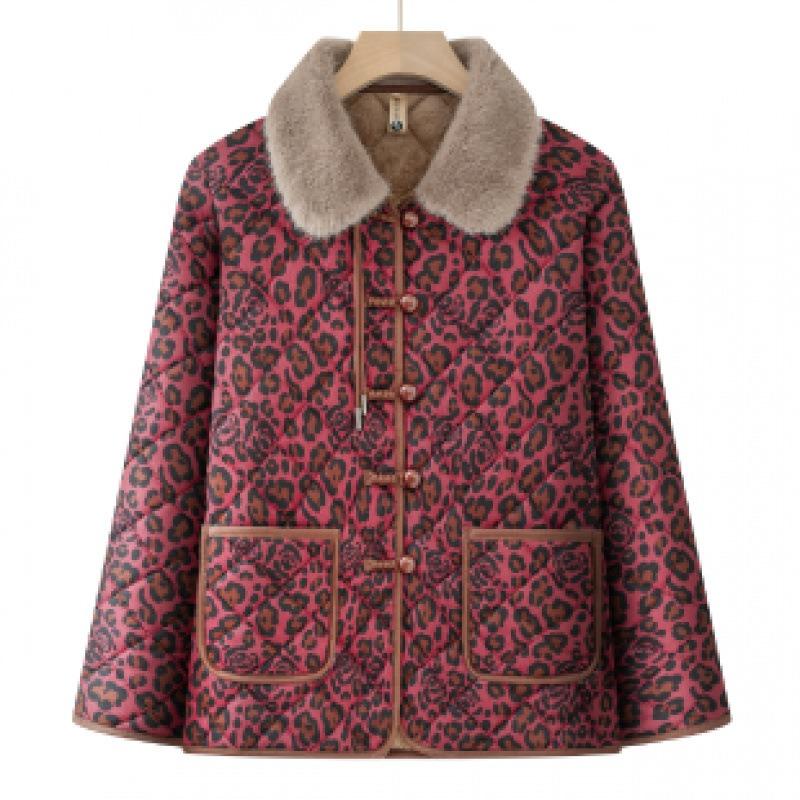 Winter clothing fleece thickened jacket new women's autumn and winter floral lapel thermal top jacket