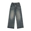 New Spring and Summer Elastic Waist American Retro Jeans Men's Loose Straight A-line Trousers