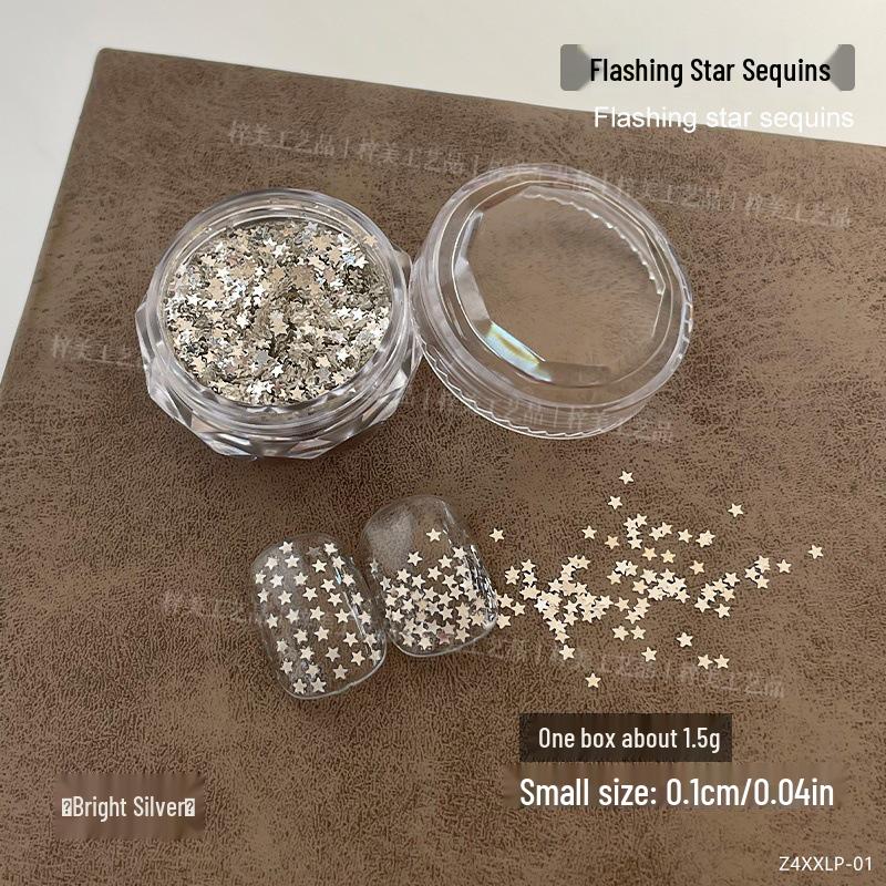 

Silver & Gold Star Nail Art Sequins - Super Thin Spring/Summer Mini Mixed Decoration Stickers