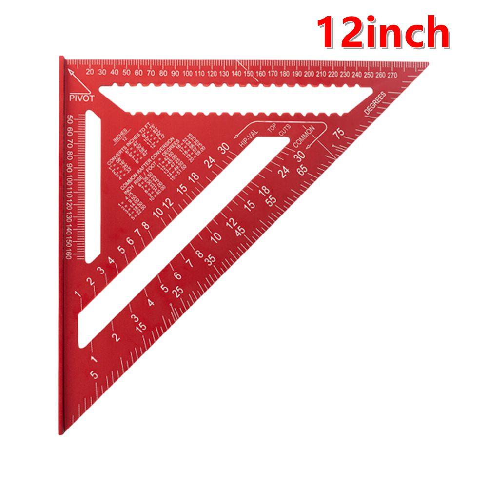 12/7inch Triangle Ruler Aluminum Alloy Metric Angle Ruler High Precision 90° Triangle Carpenter Square Ruler Carpenter Tools