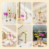 Glass Tube Vase with Wood Base Minimalist Flower Vase Single Stem Flower Vase for Flower Cuttings Home Table Centerpiece Office Desk